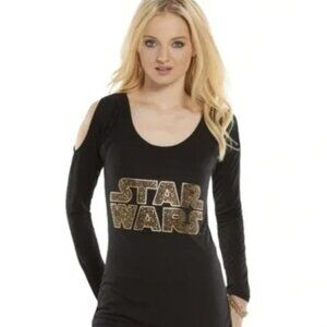 Rock & Republic Women's Star Wars Cold Shoulder Top L